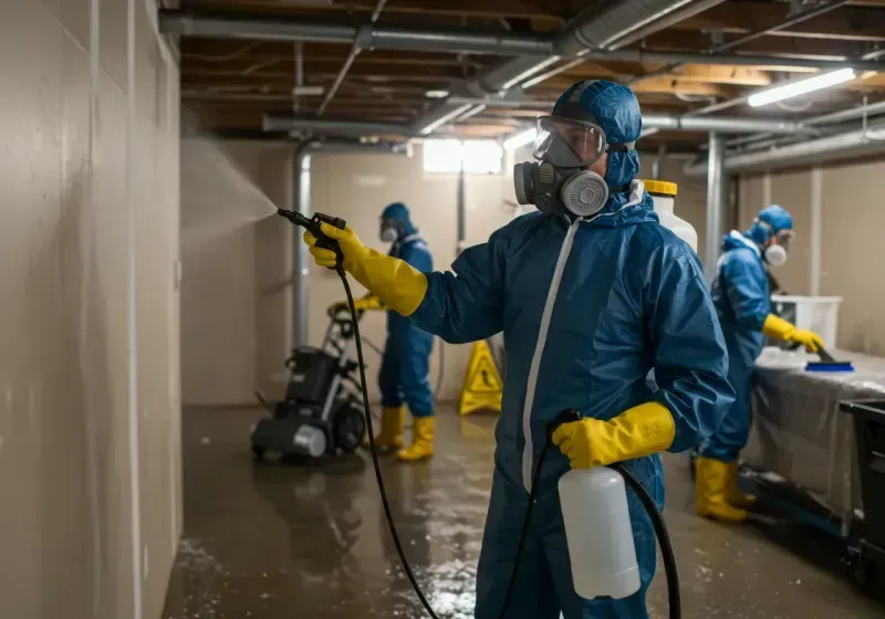 Basement Sanitization and Antimicrobial Treatment process in Upland, IN